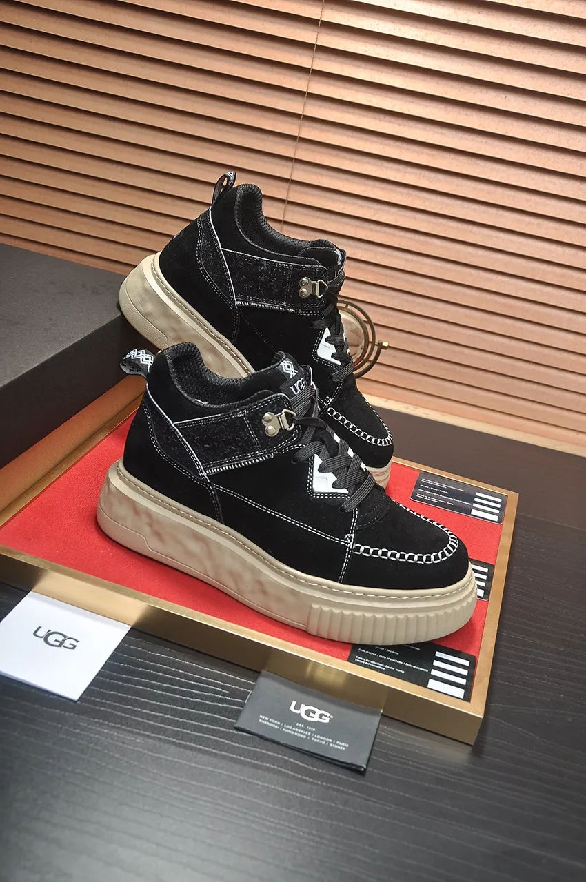 Men's shoes 💰640💶 [UGG] (full wool lining) top-end high-quality fur-in-one warm snow boots from Australia's warm luxury brand men's shoes, UGG-5877 official website synchronized, made of imported cowhide, carefully sewn...Imported rubber foam outsole (comfortable, soft, wear-resistant) The quality is really great...Exquisite workmanship, you can't put it down at first sight, available in sizes 39-44